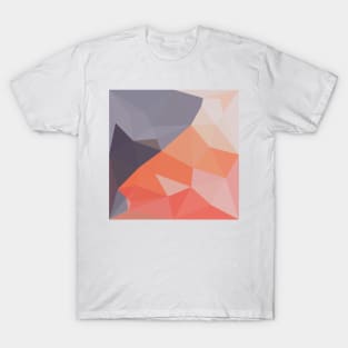 Indian Red Abstract Low Polygon Background T-Shirt